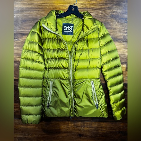 NWOT Sanayi 313 Olive Golden Green Puffer Jacket